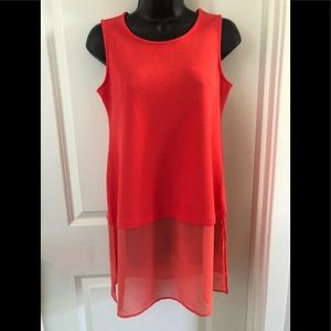 Alfani P.Small Ribbed & Sheer Top